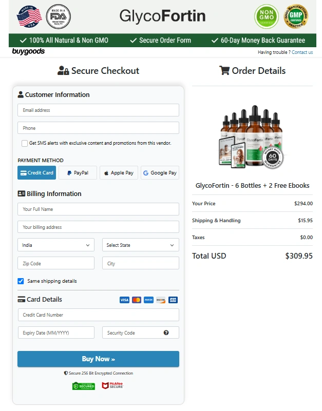 GlycoFortin Order Page